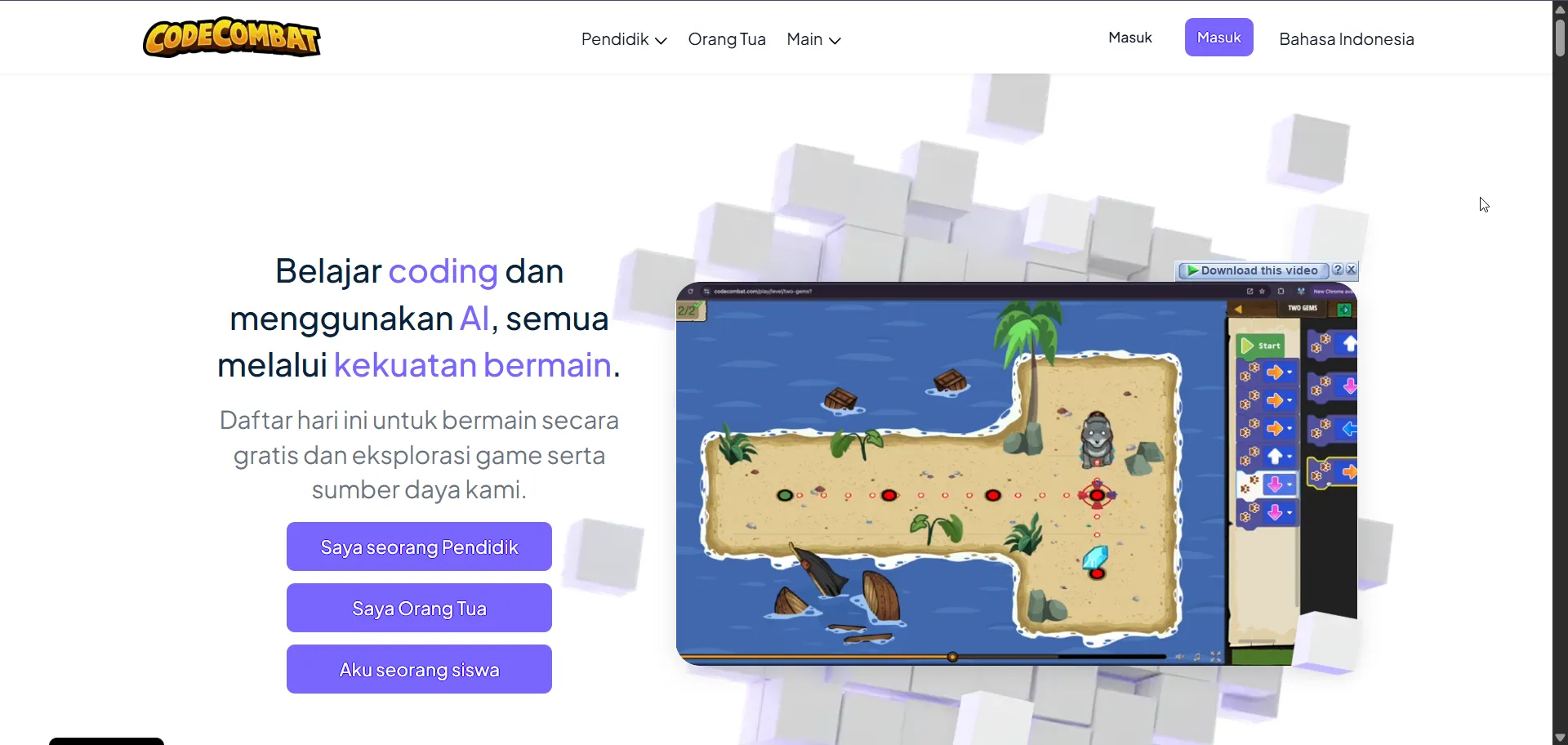 Petualangan Hero Python di CodeCombat