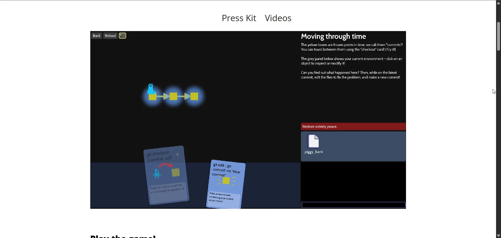 Visualisasi rantai branch di Oh My Git